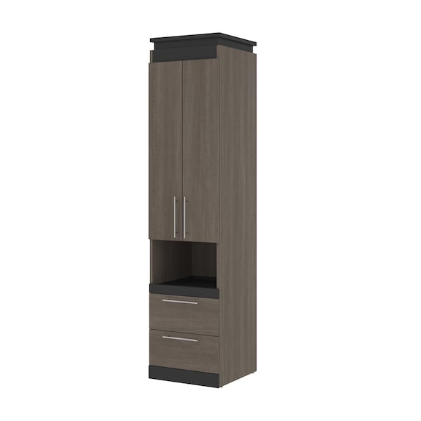 Bestar Orion 20W Storage Cabinet with Pull-Out Shelf, Bark Gray & Graphite 116165-000047 - main